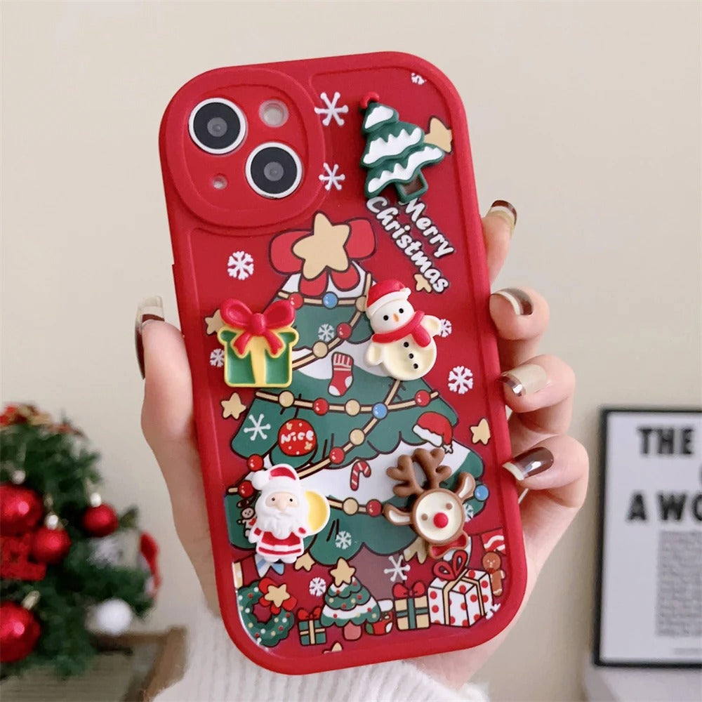 Christmas Offer 1 + 1 Free💥Festive 3D Christmas iPhone Case