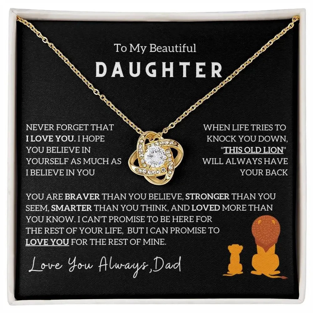 To My Daughter Gift From Dad Knot Necklace