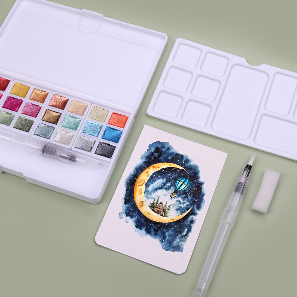 Watercolor 24 Colors With Brush Paint Set