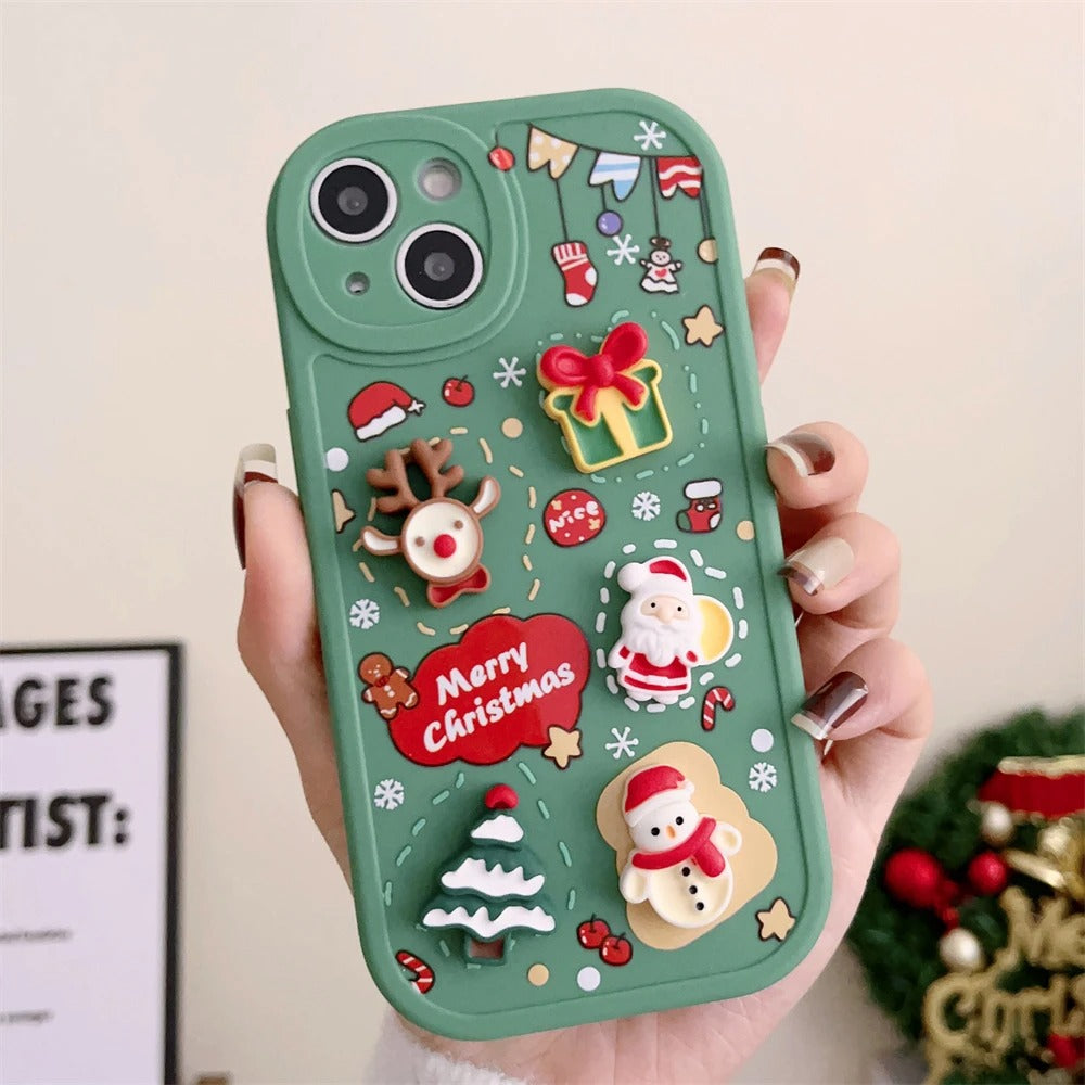 Christmas Offer 1 + 1 Free💥Festive 3D Christmas iPhone Case