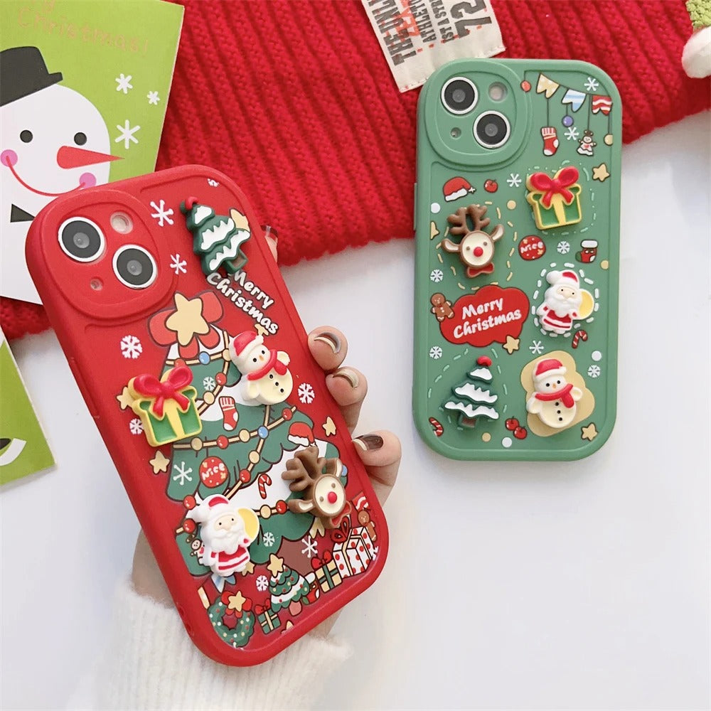 Christmas Offer 1 + 1 Free💥Festive 3D Christmas iPhone Case