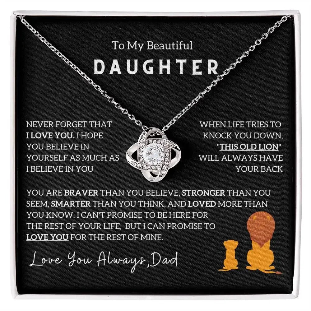 To My Daughter Gift From Dad Knot Necklace