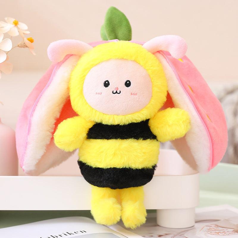 Plush Bunny Transformed into Little Rabbit Fruit Doll Toy - Perfect Plush Toy 2 in 1
