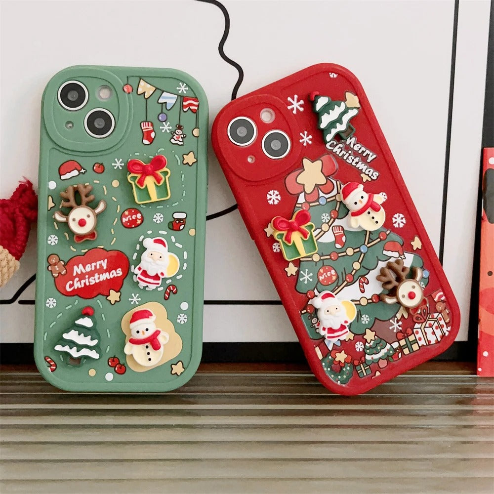 Christmas Offer 1 + 1 Free💥Festive 3D Christmas iPhone Case