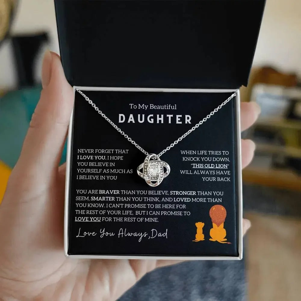 To My Daughter Gift From Dad Knot Necklace