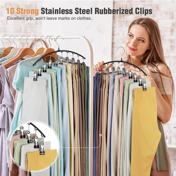 Curved Design Hanger with Clips