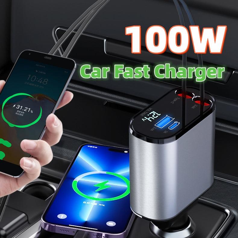 [BLACK FRIDAY OFFER] Fast Charge 4-in-1 Car Charger - Fast Charge Cigarette Lighter Adapter