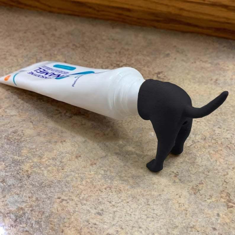 Pooping Dog Butt Toothpaste Topper - Dispenser Cap Animal Funny Gadgets Gift