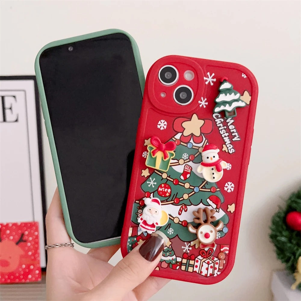 Christmas Offer 1 + 1 Free💥Festive 3D Christmas iPhone Case