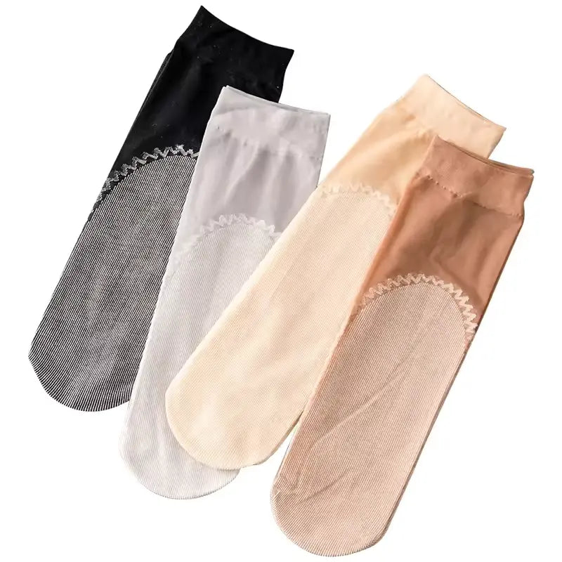 Silky Anti-Slip Cotton Socks