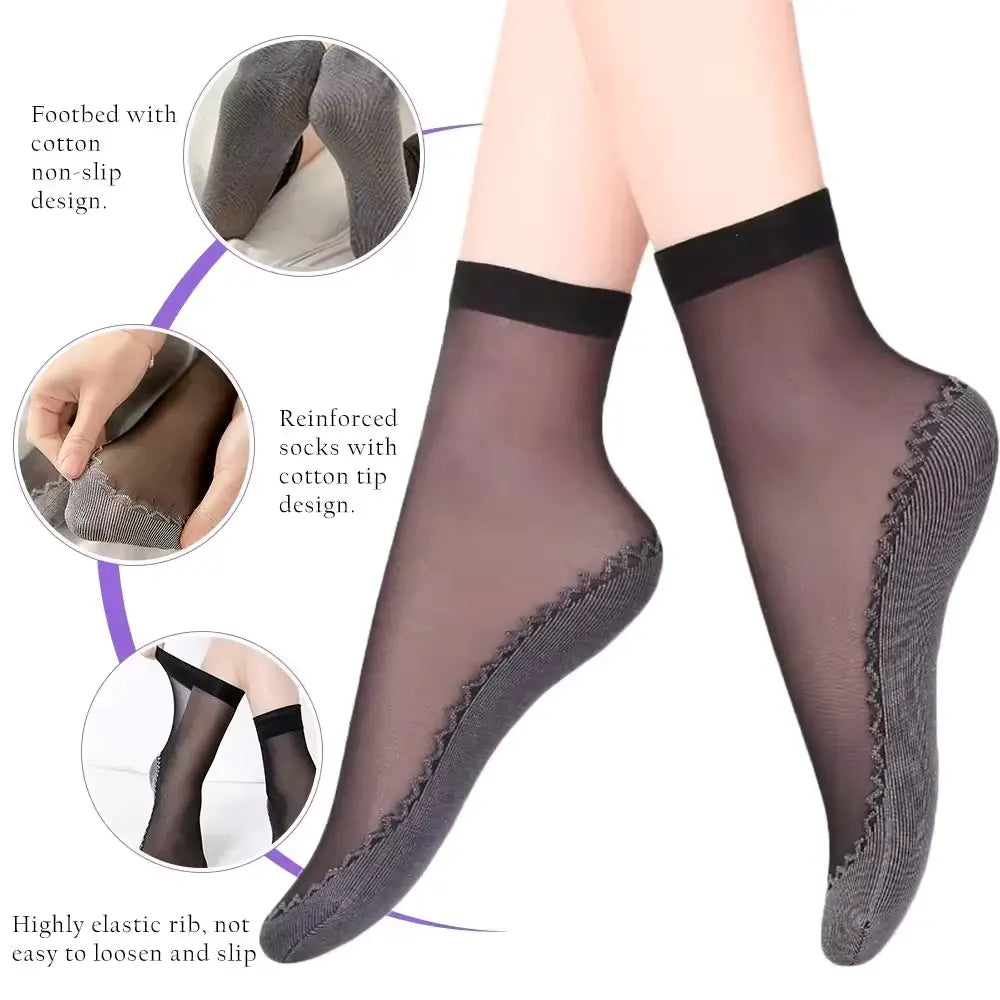 Silky Anti-Slip Cotton Socks