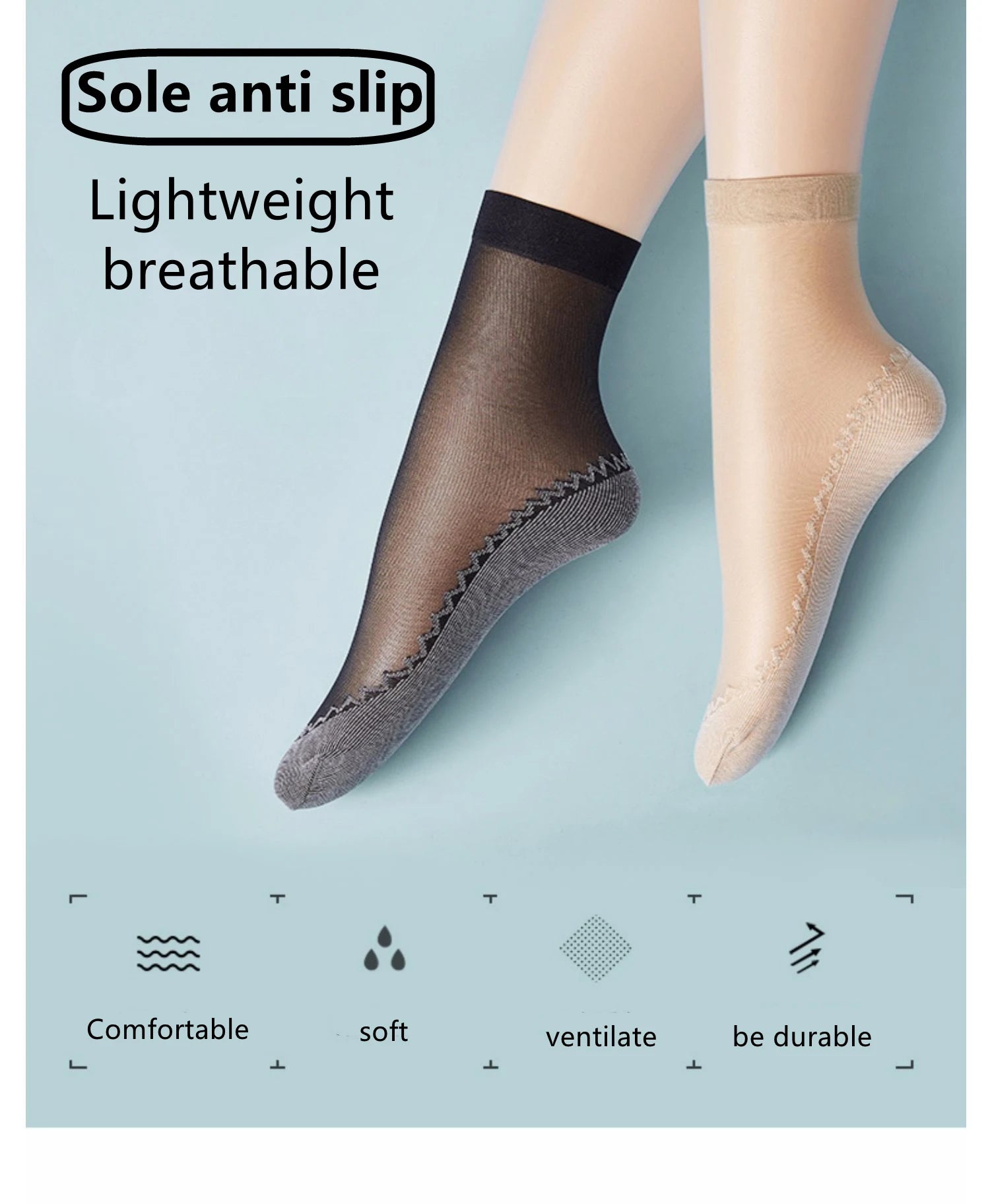 Silky Anti-Slip Cotton Socks