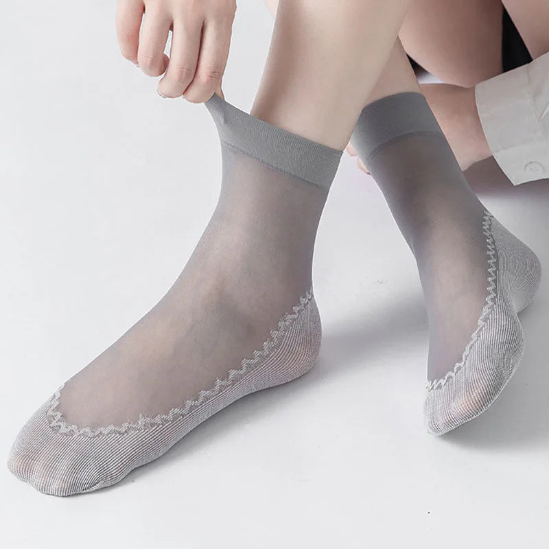 Silky Anti-Slip Cotton Socks