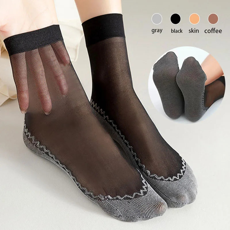 Silky Anti-Slip Cotton Socks