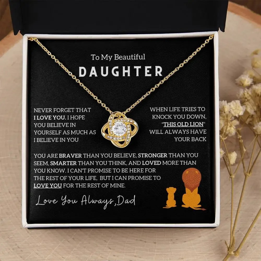 To My Daughter Gift From Dad Knot Necklace