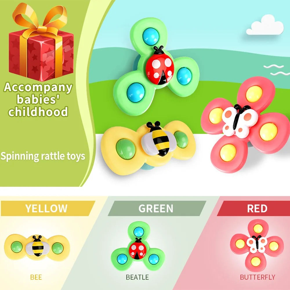 Suction Cup Rotating Ring Bells Toy