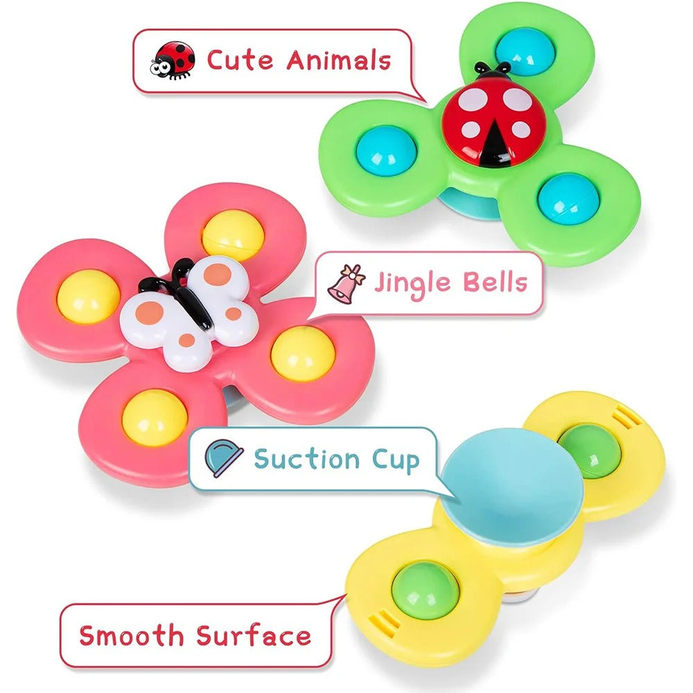 Suction Cup Rotating Ring Bells Toy