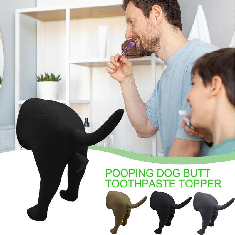 Pooping Dog Butt Toothpaste Topper - Dispenser Cap Animal Funny Gadgets Gift